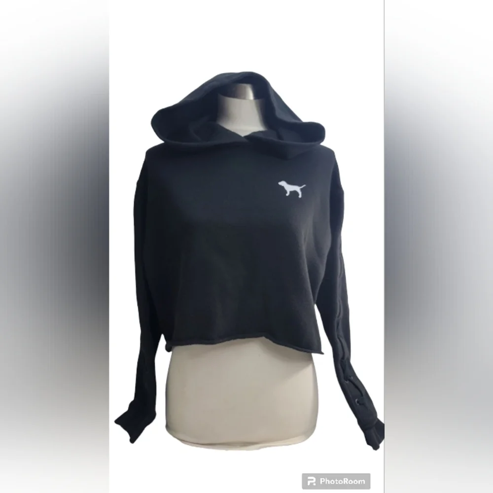 Pink Victorias Secret size Small Cropped hoodie/sweatshirt. Long sleeved. - Picture 8 of 13